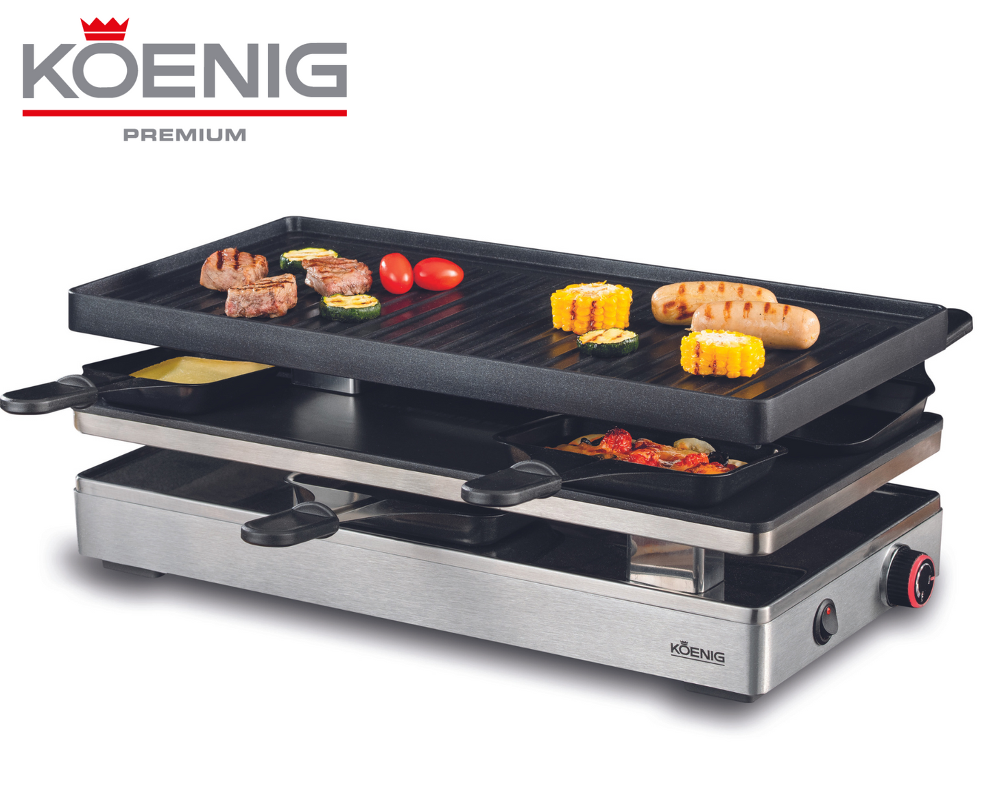 Koenig Pizza Raclette-Grill 4 in 1 - kochen am tisch