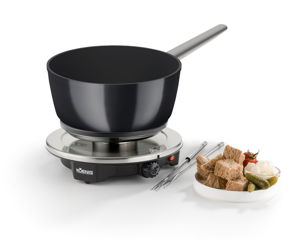 KOENIG Fondue Set allinone Fondue Chinoise, Bourguignonne Fondue