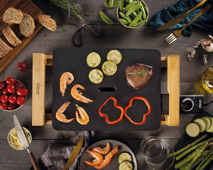 Domo DO9270G Plancha Grill Bamboo Style 'Just Us' - Grillplaat